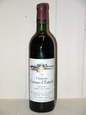 Vins anciens Médoc Château Cassan d'Esteuil 1986