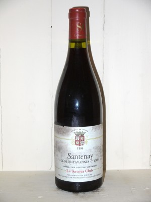 Vins grands crus Autres appellations de Bourgogne Santenay "Clos de Tavannes" 1er Cru 1984 Le Savour Club