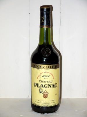 Vins grands crus Médoc Château Plagnac 1974