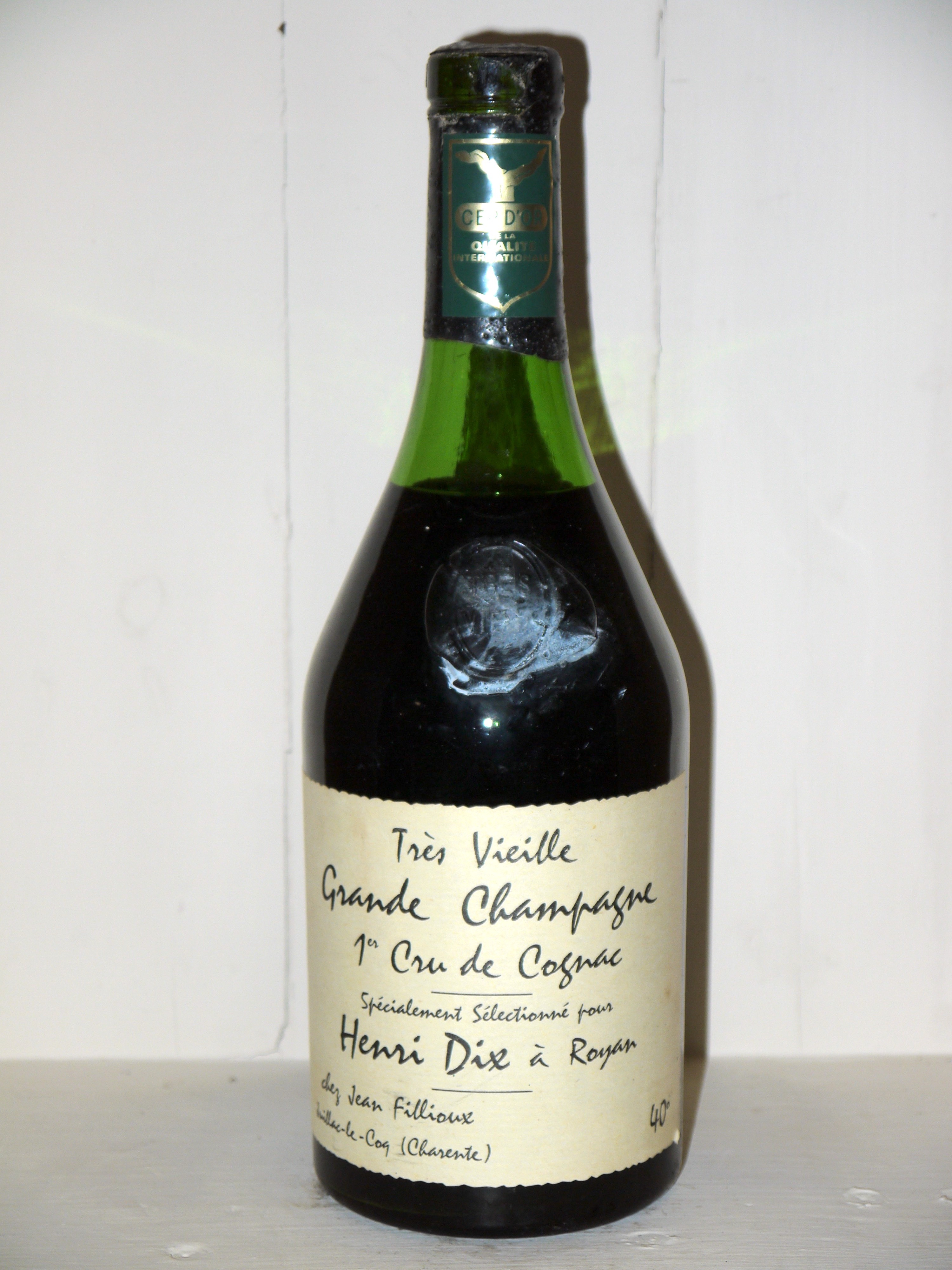 Très Vieille Grande Champagne Cognac Henri Dix - great wine Bottles in  Paradise