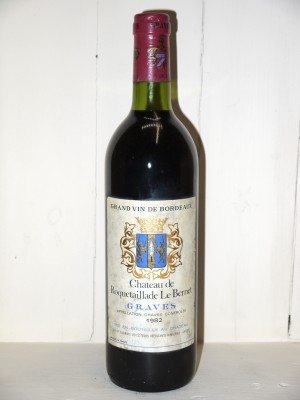 Vins anciens Pessac-Léognan - Graves Château Roquetaillade Le Bernet 1982