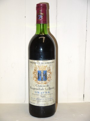 Vins grands crus Pessac-Léognan - Graves Château Roquetaillade Le Bernet 1982