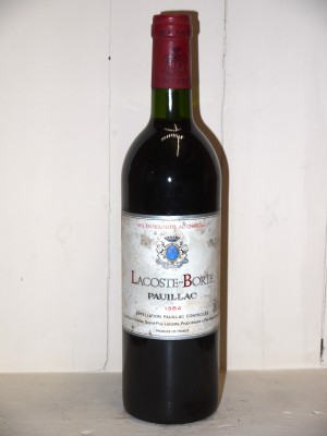 Grands vins Pauillac Château Lacoste-Borie 1984