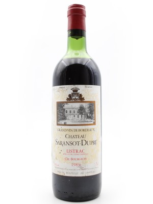 Vins anciens Listrac-Médoc - Moulis-en-Médoc Château Saransot-Dupré 1983