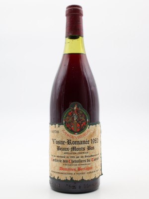 Grands vins Bourgogne Vosne-Romanée 1982 "Beaux-Monts Bas" Bertagna