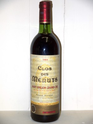 Grands vins Saint-Émilion Clos des Menuts 1983